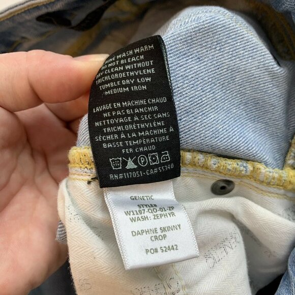 Genetic Los Angeles  Blue Daphne Skinny Jean Size 25 Distressed Raw Hem Women - Picture 8 of 11